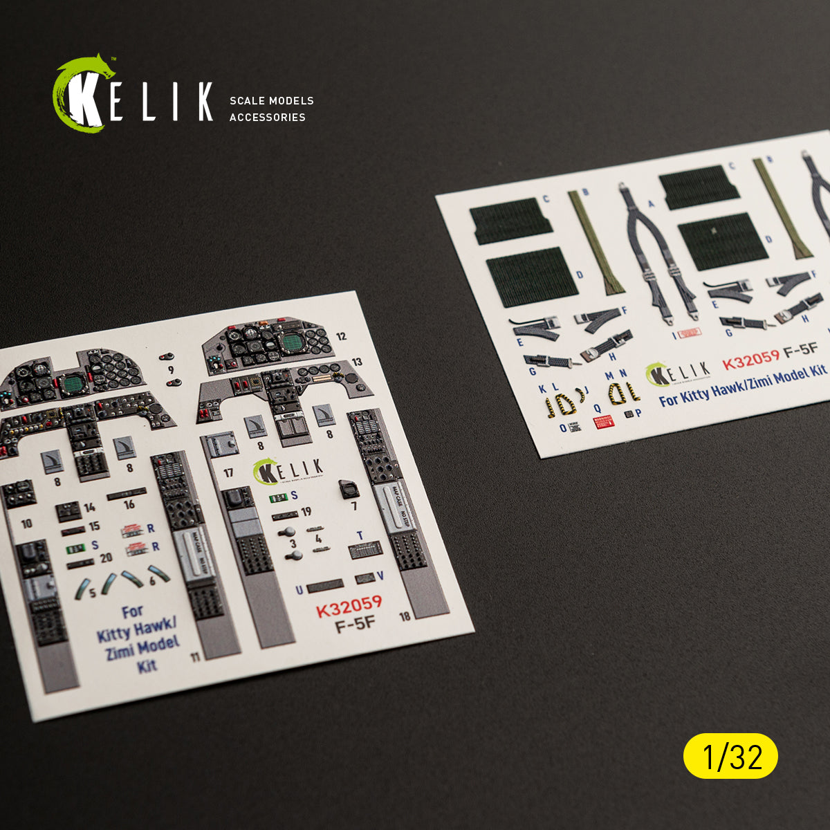 KELIK K32059 F-5F - interior 3D decals for Kitty Hawk/Zimi models kit 1/32 – imagen 15