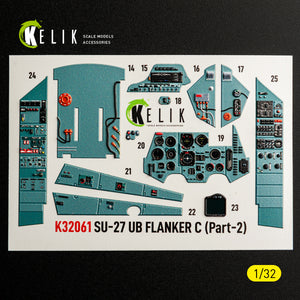 KELIK K32061 SU-27UB Flanker C - interior 3D decals for Trumpeter kit 1/32 – imagen 2