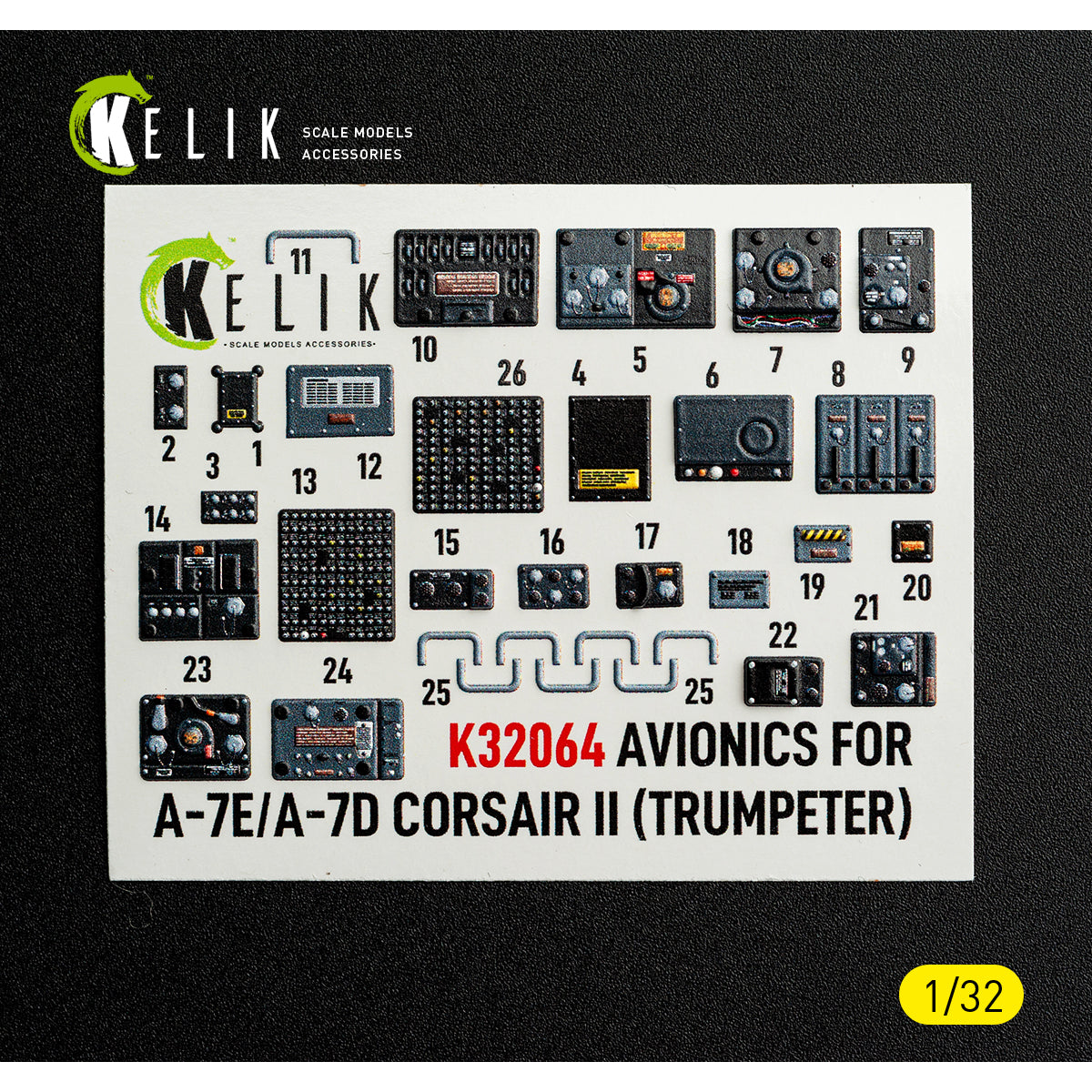 KELIK K32064 Avionics for A-7E/D CORSAIR II - exterior 3D decals for Trumpeter kit 1/32 – imagen 2