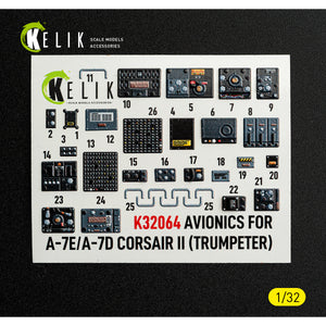 KELIK K32064 Avionics for A-7E/D CORSAIR II - exterior 3D decals for Trumpeter kit 1/32 – imagen 2