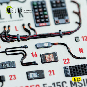 KELIK K32052 F-15C MSIP II - interior 3D decals for Tamiya kit 1/32 – imagen 8