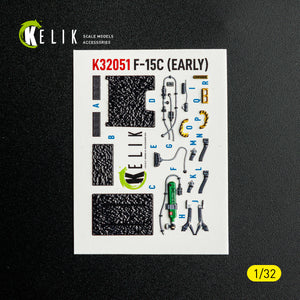 KELIK K32051 F-15C (early) - interior 30 decals for Tamiya kit 1/32 – imagen 8