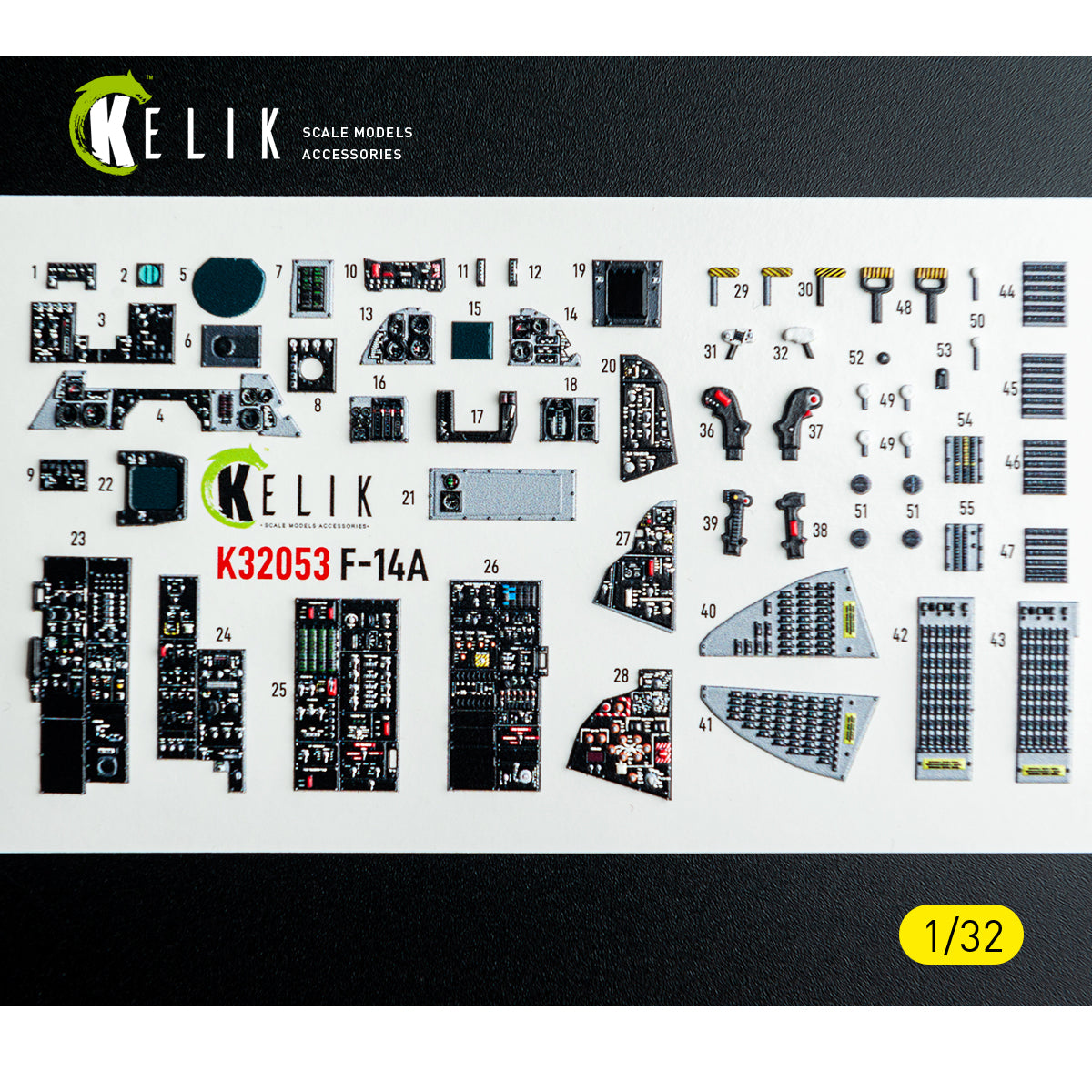 KELIK K32053 F-14A - interior 3D decals for Tamiya kit 1/32 – imagen 10