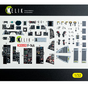 KELIK K32053 F-14A - interior 3D decals for Tamiya kit 1/32 – imagen 10