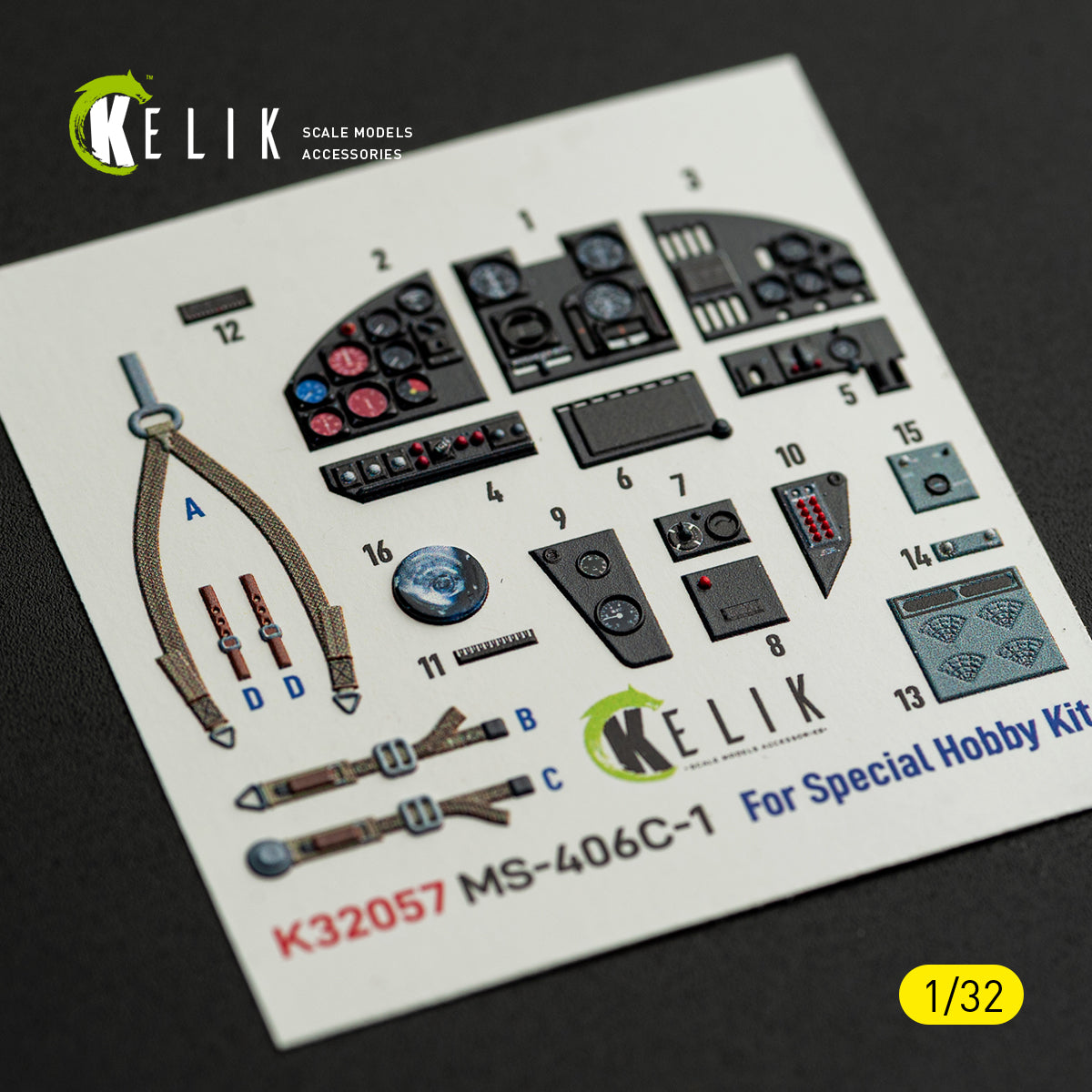 KELIK K32057 MS-406C-1 - interior 30 decals for Special Hobby kit 1/32 – imagen 3