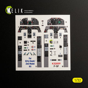 KELIK K32059 F-5F - interior 3D decals for Kitty Hawk/Zimi models kit 1/32 – imagen 9
