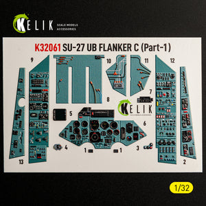 KELIK K32061 SU-27UB Flanker C - interior 3D decals for Trumpeter kit 1/32 – imagen 6