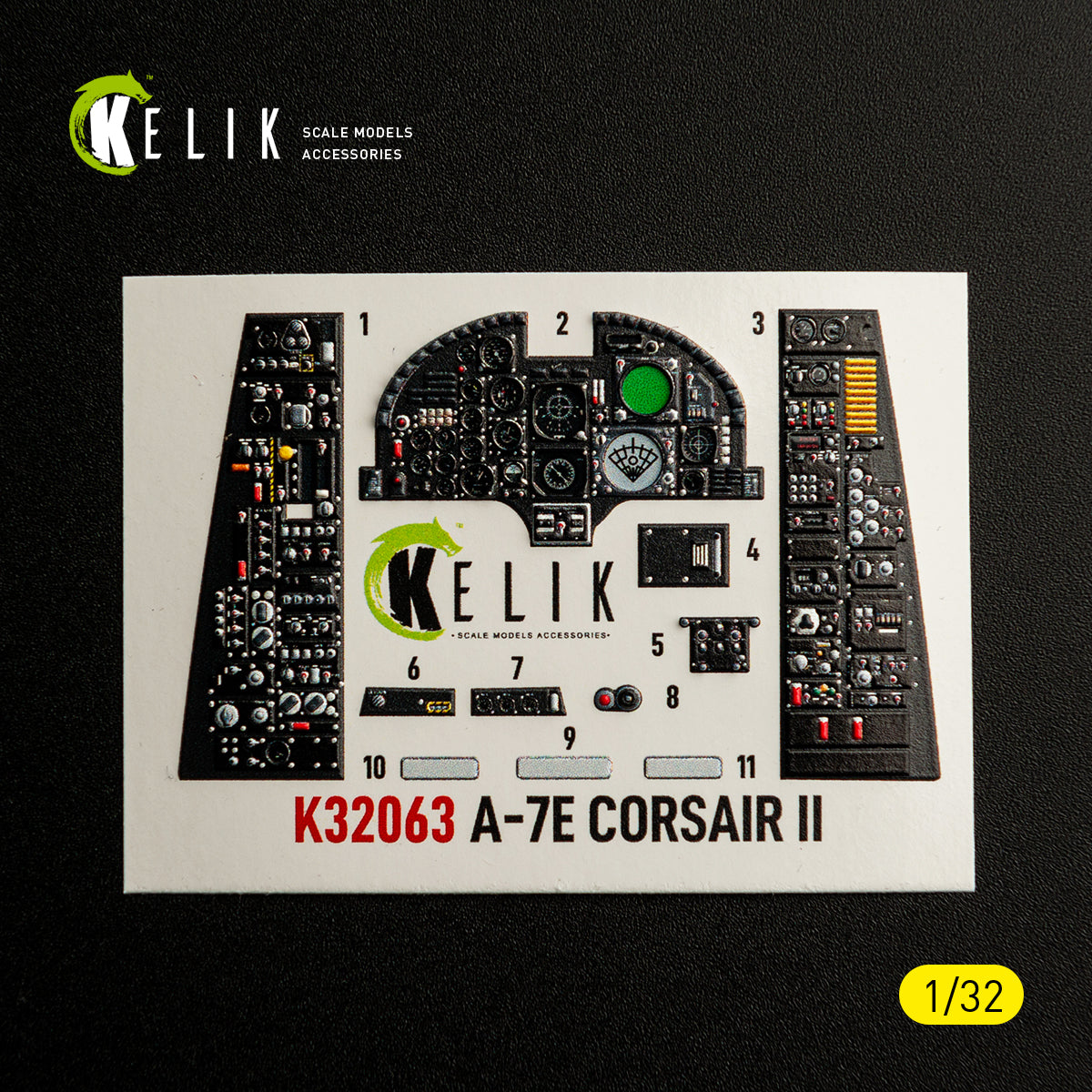KELIK K32063 A-7E CORSAIR II - interior 3D decals for Trumpeter kit 1/32 – imagen 6