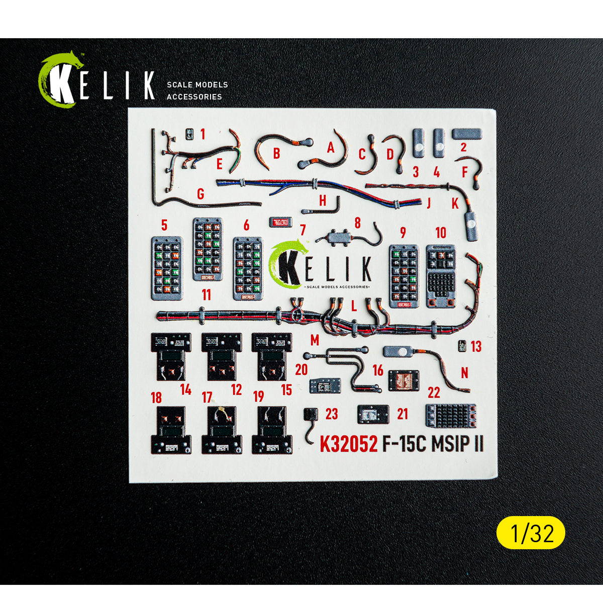 KELIK K32052 F-15C MSIP II - interior 3D decals for Tamiya kit 1/32 – imagen 10