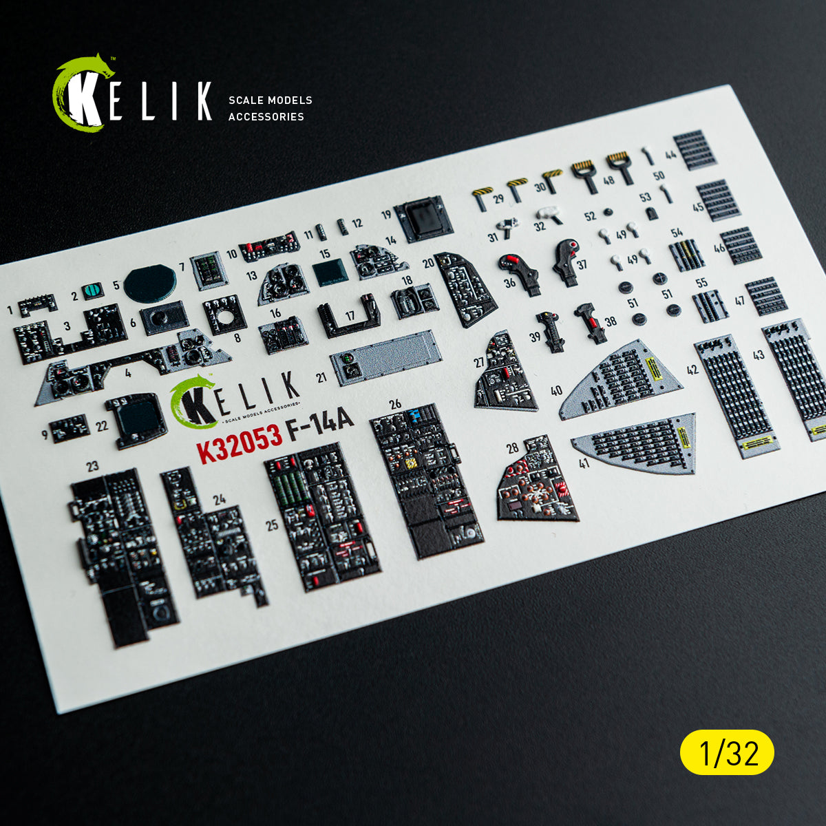 KELIK K32053 F-14A - interior 3D decals for Tamiya kit 1/32 – imagen 11