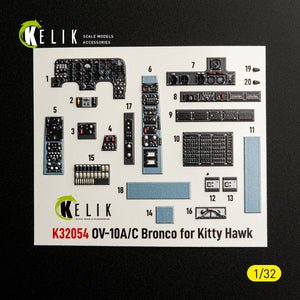 KELIK K32054 0V-10A/C Bronco - interior 3D decals for Kitty Hawk/Zimi models kit 1/32 – imagen 4