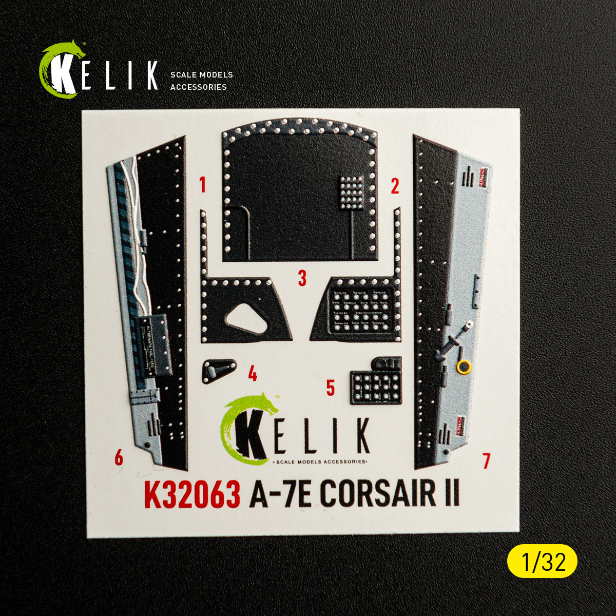 KELIK K32063 A-7E CORSAIR II - interior 3D decals for Trumpeter kit 1/32 – imagen 7