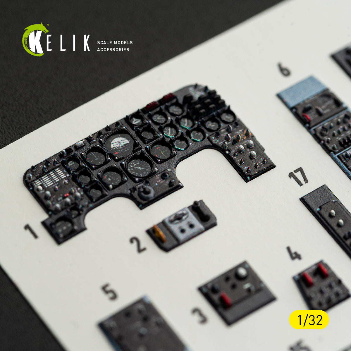 KELIK K32054 0V-10A/C Bronco - interior 3D decals for Kitty Hawk/Zimi models kit 1/32 – imagen 5