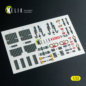 KELIK K32053 F-14A - interior 3D decals for Tamiya kit 1/32 – imagen 13