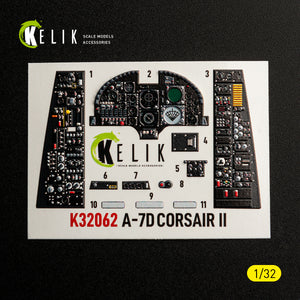 KELIK K32062 A-7D CORSAIR II - interior 30 decals for Trumpeter kit 1/32 – imagen 8