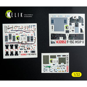 KELIK K32052 F-15C MSIP II - interior 3D decals for Tamiya kit 1/32