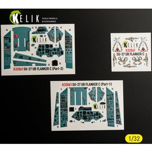 KELIK K32061 SU-27UB Flanker C - interior 3D decals for Trumpeter kit 1/32