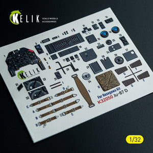 KELIK K32050 Ju-870 - interior 3D decals for Hasegawa kit 1/32