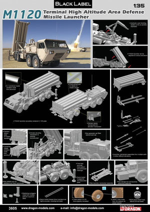 Lance-missiles de défense antimissile terminal à haute altitude Dragon 3605 M1120, échelle 1/35