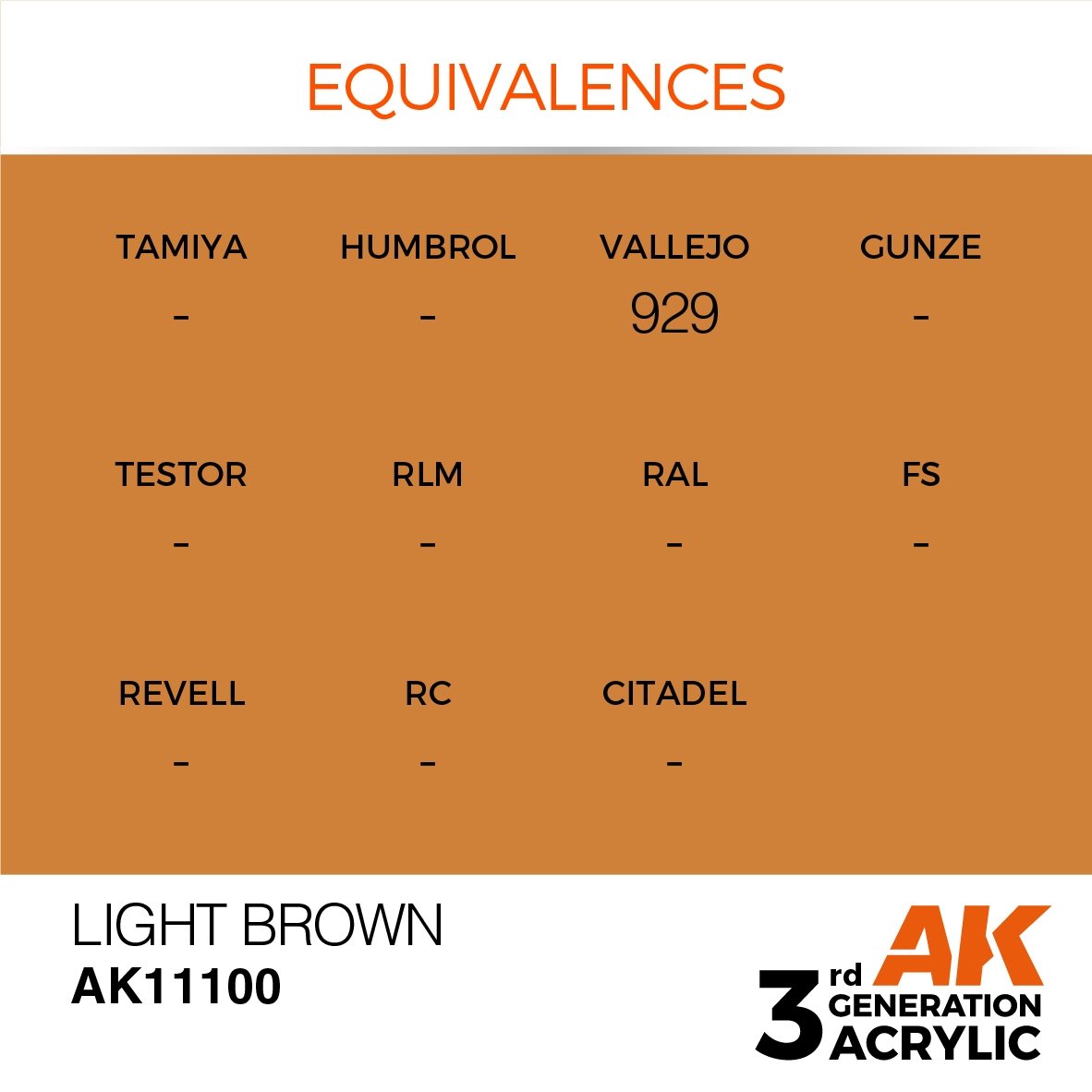 AK Interactive AK11100 LIGHT BROWN – STANDARD 17ml – immagine 2