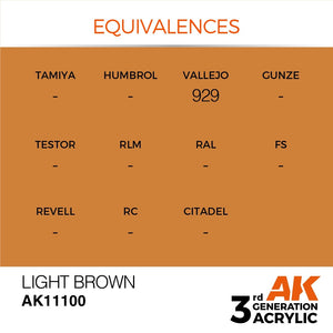 AK Interactive AK11100 LIGHT BROWN – STANDARD 17ml – immagine 2