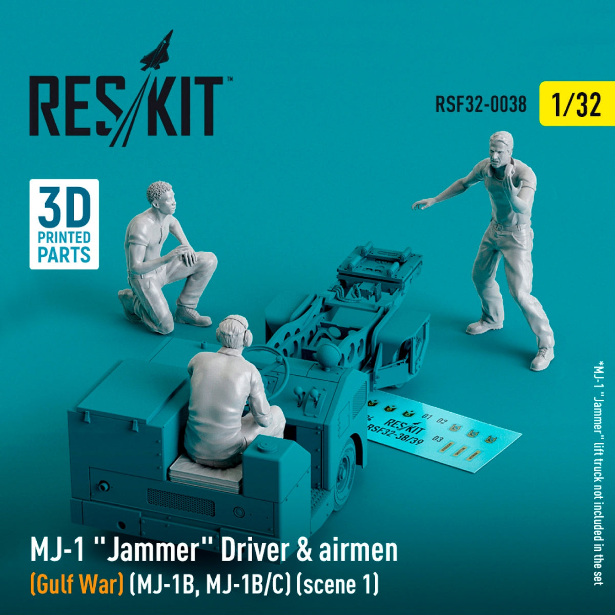 RESKIT RSF32-0038 MJ-1 Jammer Driver airmens (Gulf War) (MJ-1B, MJ-1B/C) (scene 1) (3 pcs) (3D Printed) 1/32 – imagen 2