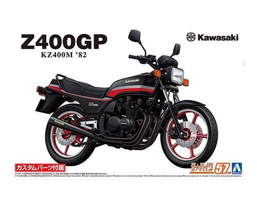 Aoshima 06267 Kawasaki KZ400M Z400GP 82 avec pièces personnalisées 1/12