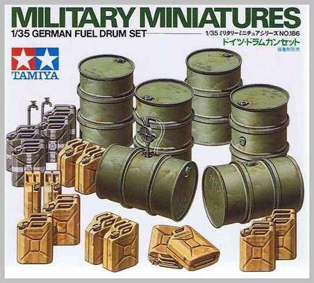 Tamiya 35186 German Fuel Drum Set 1/35