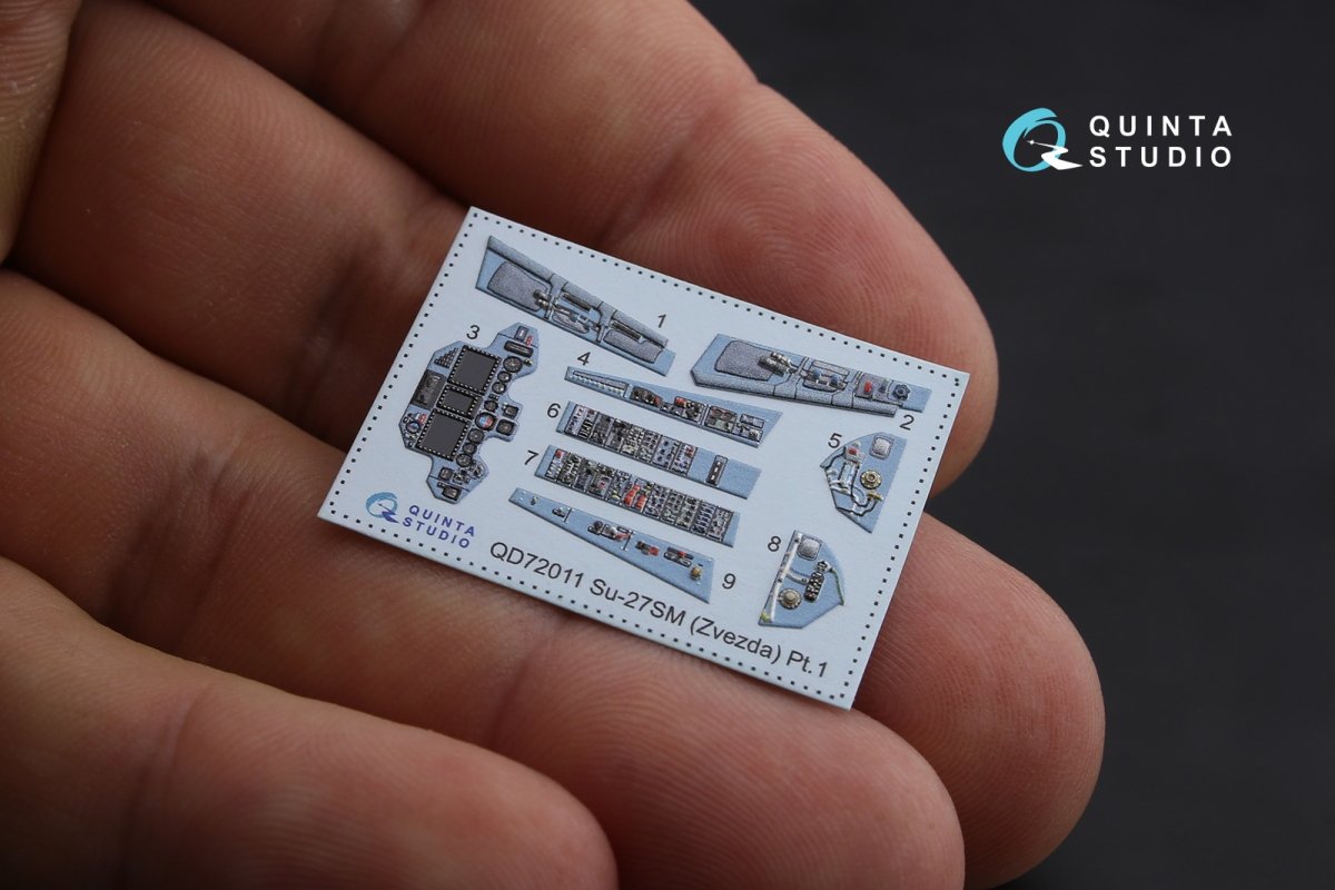 Quinta Studio QD72011 Su-27SM 3D-Printed &amp;amp; coloured Interior on decal paper (for Zvezda kit) 1/72 – immagine 4