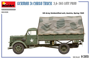 MiniArt 35459 German 3t Cargo Truck 3.5-36s Late Production 1/35 – immagine 18