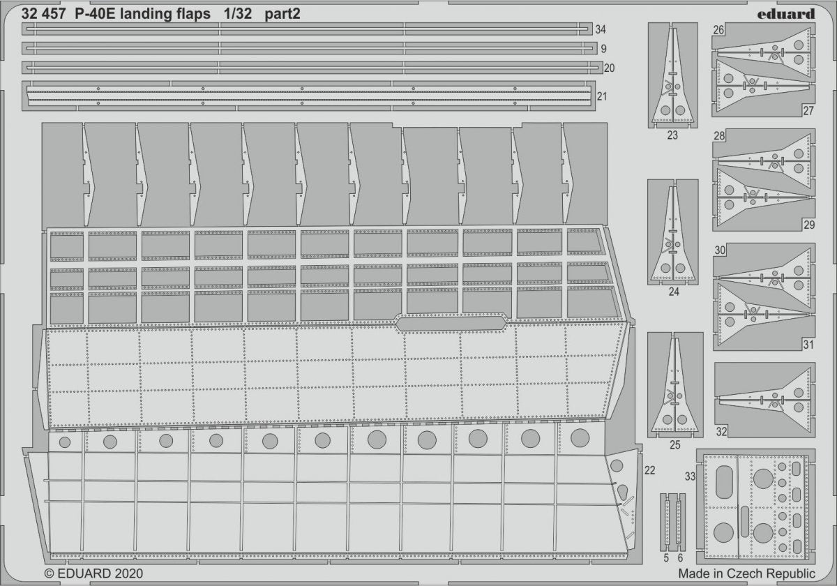 Eduard 32457 P-40E landing flaps 1/32 TRUMPETER – zdjęcie 2
