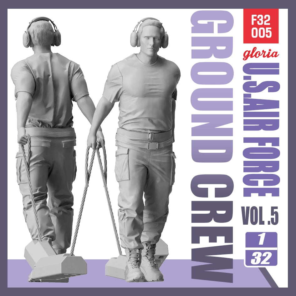 Gloria F32005 Ground Crew US Air Force vol.5 3D Printed Figures 1/32