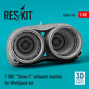RESKIT RSU48-0256 T-38C &amp;quot;TALON LL&amp;quot; EXHAUST NOZZLES FOR WOLFPACK KIT (3D PRINTED) 1/48