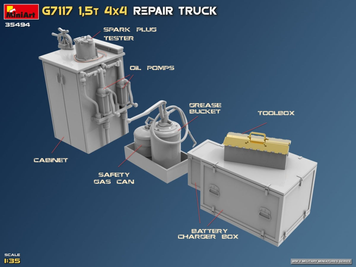 MiniArt 35494 G7117 1,5T 4x4 Repair Truck 1/35 – immagine 46