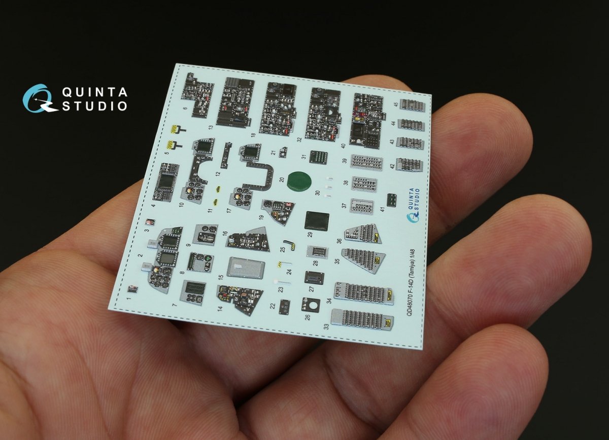 Quinta Studio QD48070 F-14D 3D-Printed &amp;amp; coloured Interior on decal paper (for Tamiya kit) 1/48 – imagen 5