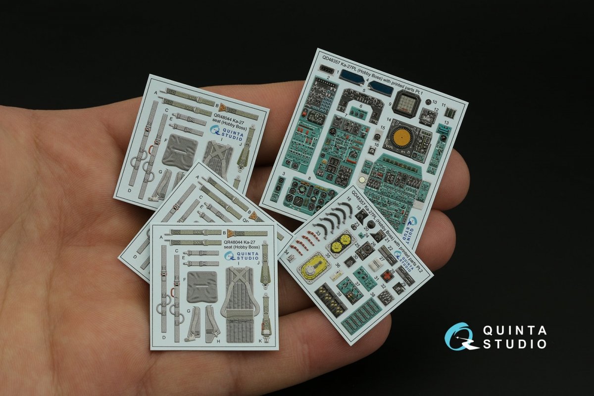 Quinta Studio QD+48357 Ka-27PL Military version 3D-Printed &amp;amp; coloured Interior on decal paper (Hobby Boss) (with 3D-printed resin parts) 1/48 – imagen 7