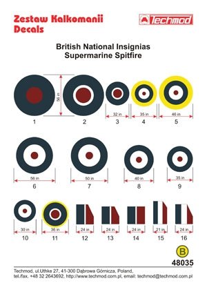 Techmod 48035 - British National Insignias - Supermarine Spitfire 1/48 – immagine 2