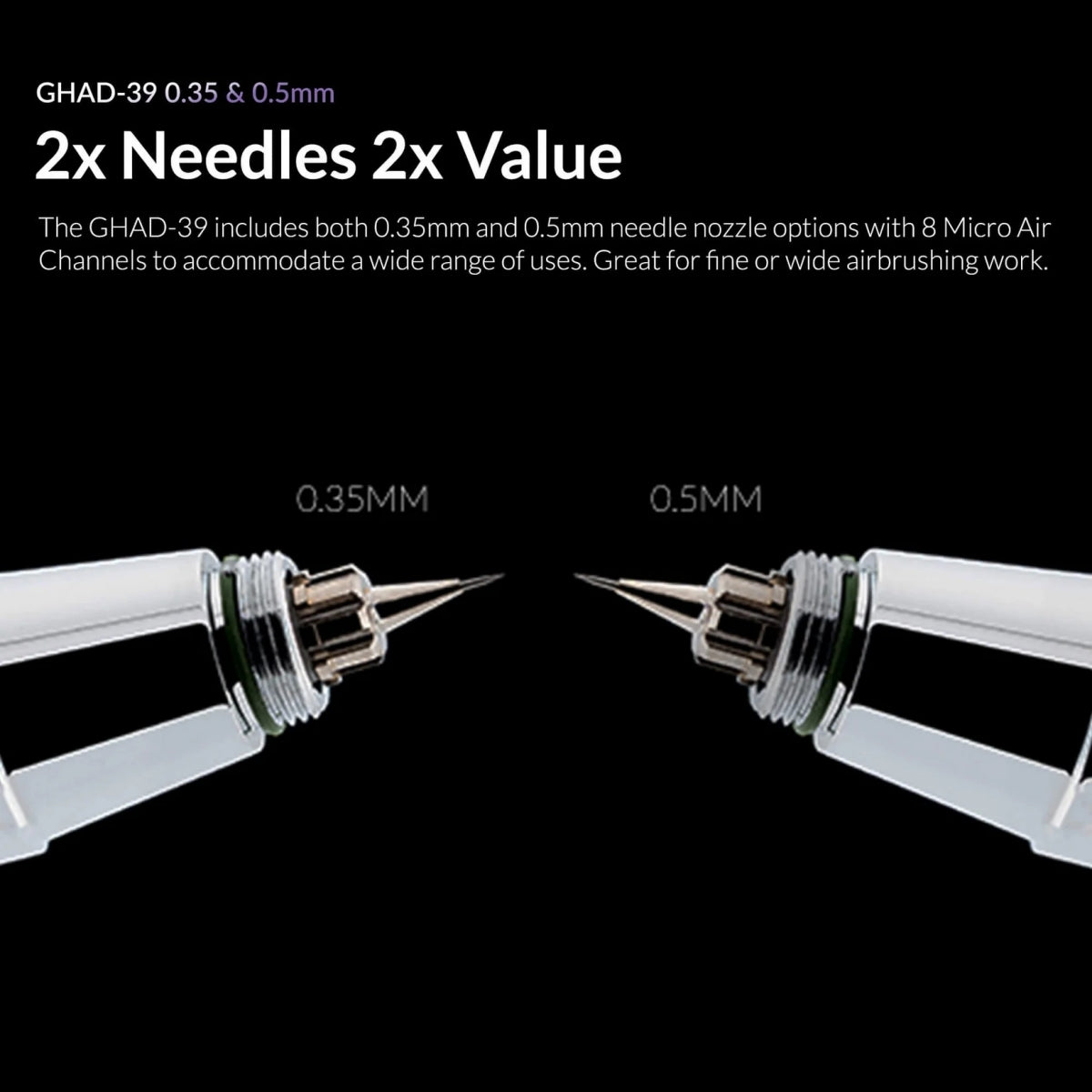 Gaahleri 40133 Advanced Series GHAD-39 Airbrush 0,35 mm &amp; 0,5 mm, 1/4 oz &amp; 1/2 oz