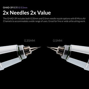 Gaahleri 40133 Advanced Series GHAD-39 Airbrush 0,35 mm &amp; 0,5 mm, 1/4 oz &amp; 1/2 oz