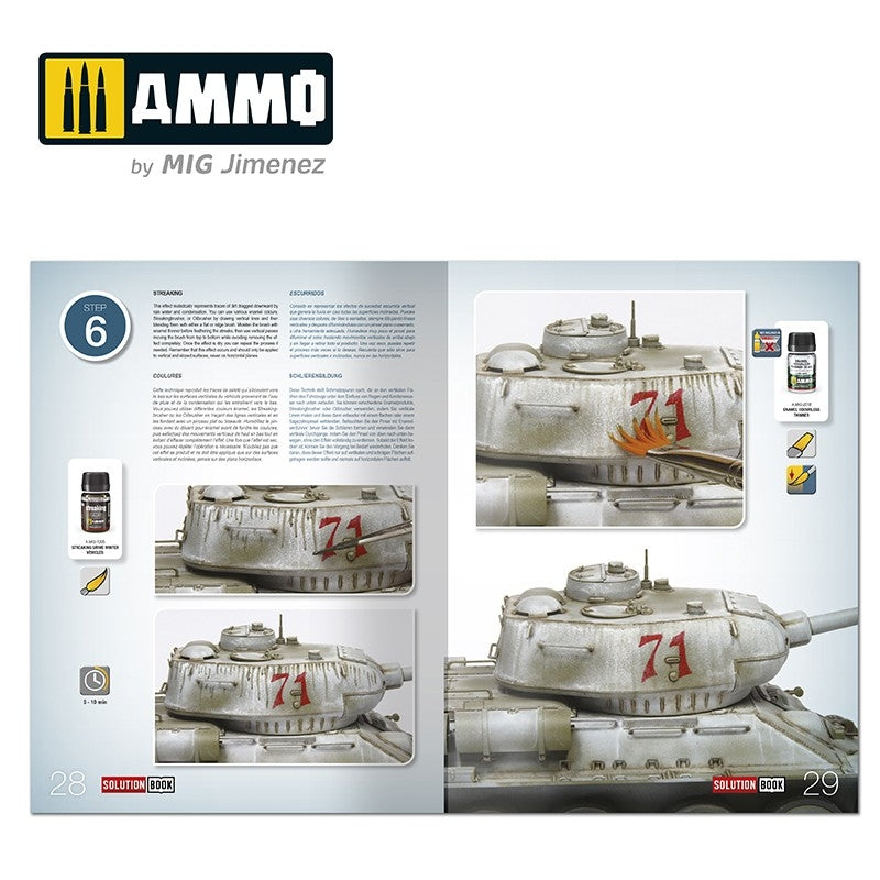 AMMO of Mig Jimenez 6603 SOLUTION BOOK 20 - How to Paint WWII Soviet Winter Vehicles (English, Spanish, Francais, Deutsch) – imagen 6