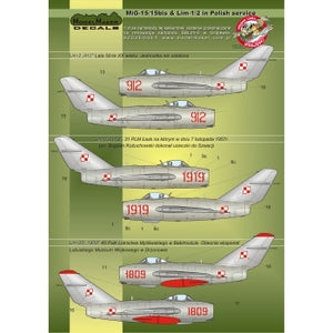 ModelMaker Decals D48023 MiG-15/15bis &amp;amp; Lim-1/2 in Polish service – imagen 2