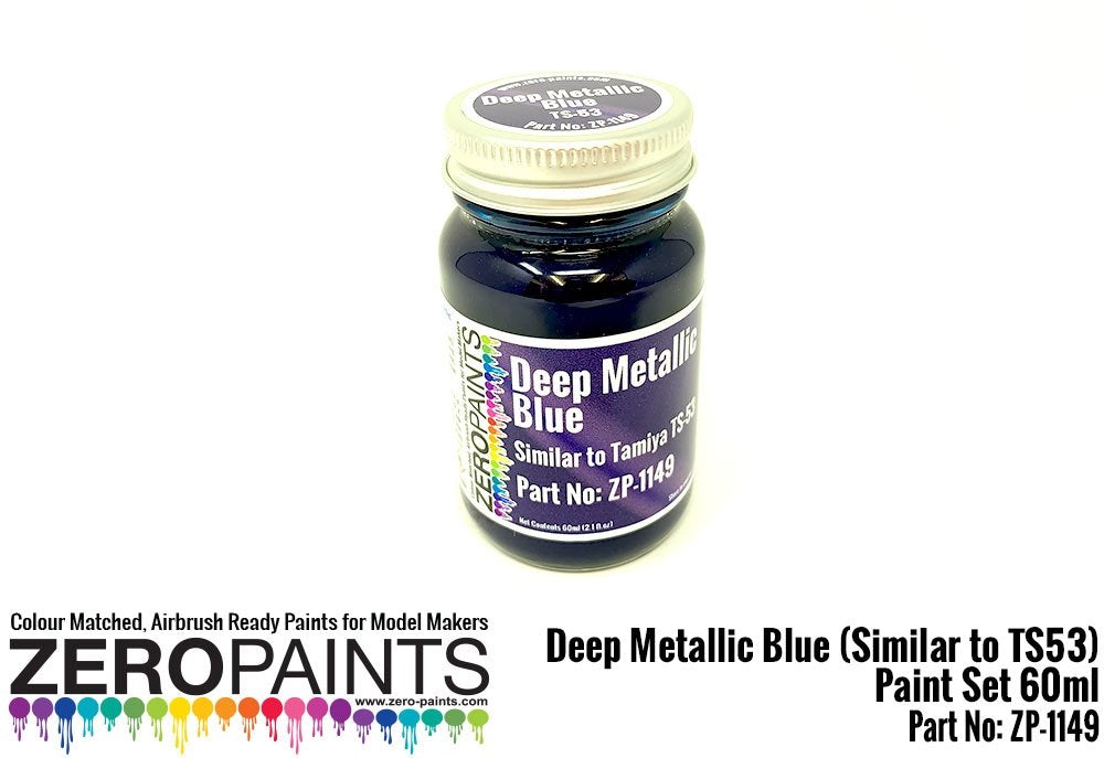 Peinture Zero Paints ZP-1149 Bleu Métallisé Foncé (Similaire à TS53) - Coffret de 60 ml