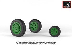 Armory Models AW32010 Mikoyan MiG-21 Fishbed wheels w/ weighted tires, mid 1/32 – imagen 6