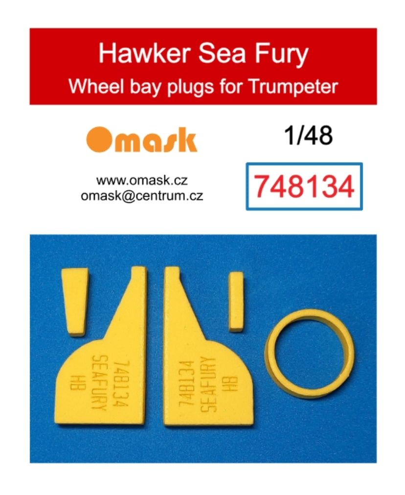 Omask 748134 Hawker Sea Fury Wheel Bay Plugs (for Trumpeter) - EVA foam plugs for wheel bays 1/48