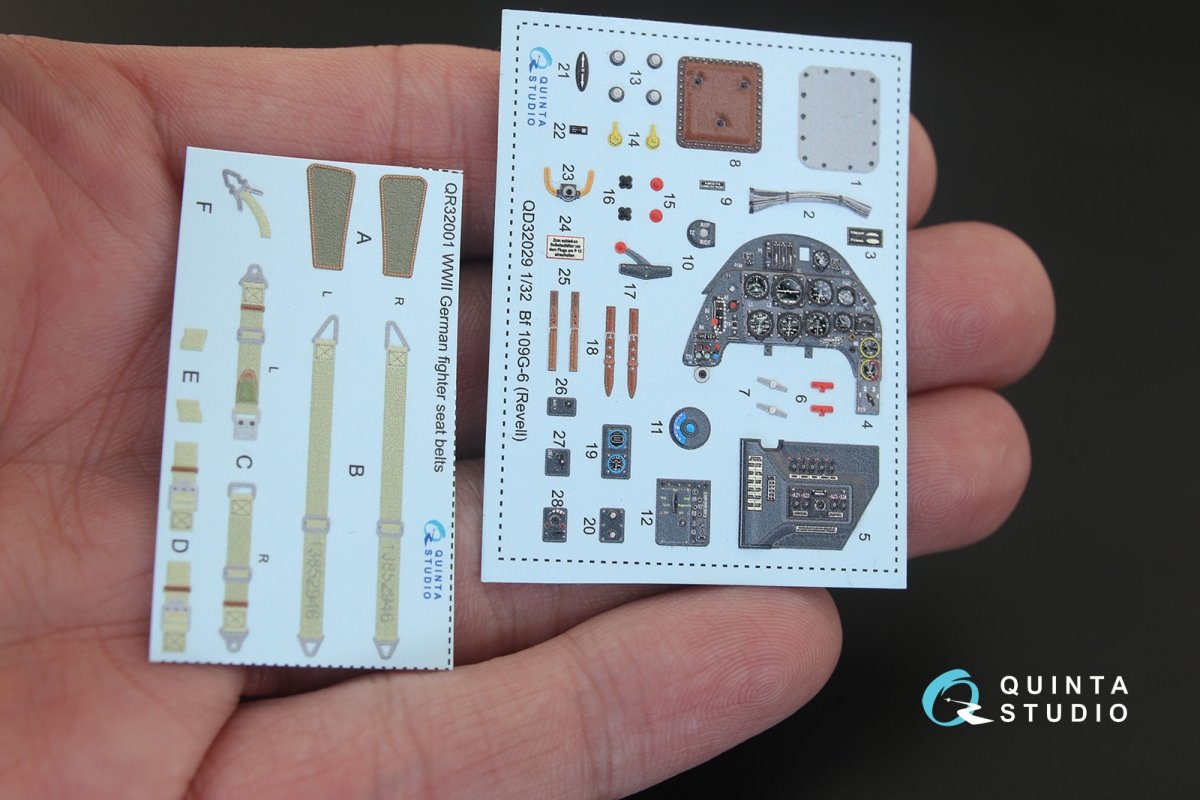 Quinta Studio QD32029 Bf 109G-6 3D-Printed &amp;amp; coloured Interior on decal paper (for Revell kit) 1/32 – imagen 2