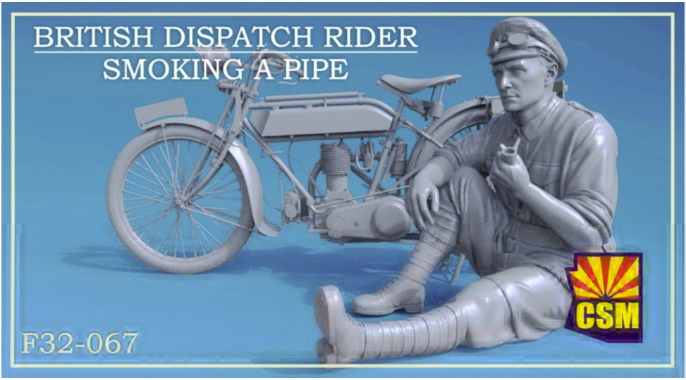 Modèle réduit Copper State Models F32-067 : Patrouilleur britannique fumant une pipe (moto non incluse) 1/32