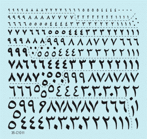 Star Decals 35-C1011 Arabic numerals 1. BLACK 0-9 3 1/35 – zdjęcie 2