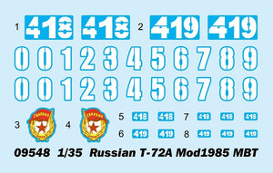 Trumpeter 09548 Russian T-72A Mod1985 MBT 1/35 – imagen 4