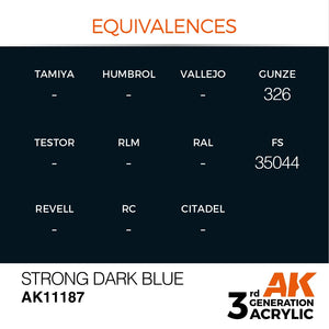 AK Interactive AK11187 STRONG DARK BLUE – STANDARD 17ml – immagine 2