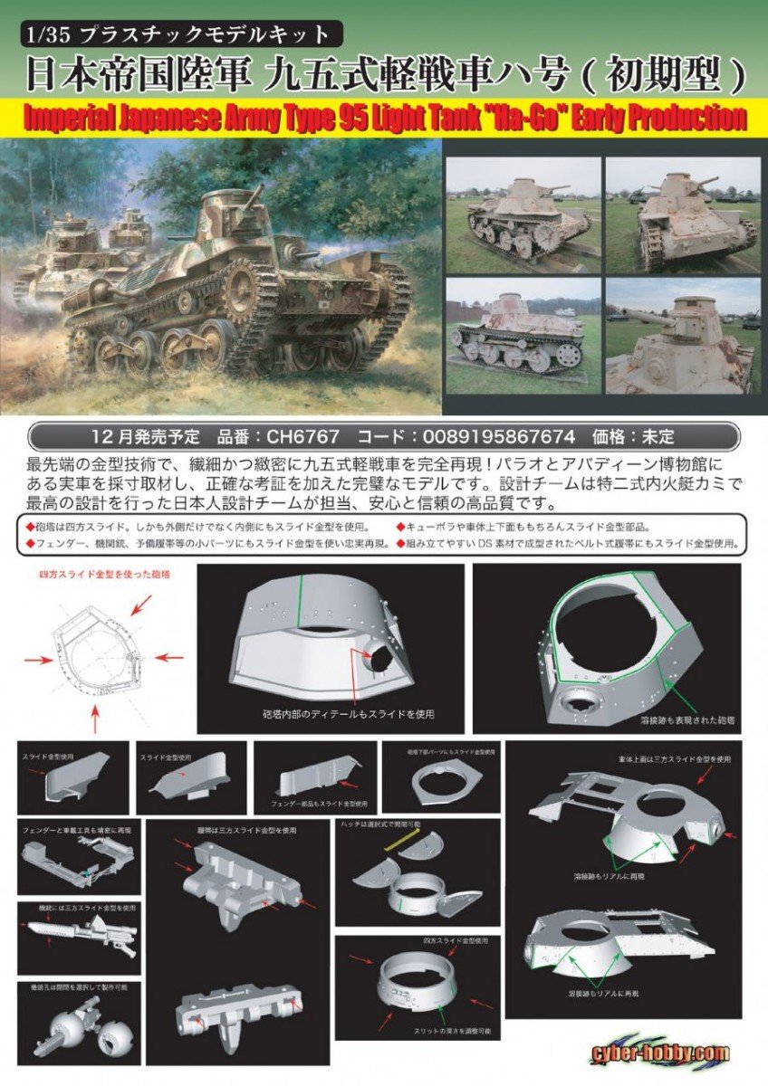 Dragon 6767 Char léger Type 95 de l&amp;#39;armée impériale japonaise « Ha-Go » Première production (1/35) – image 2